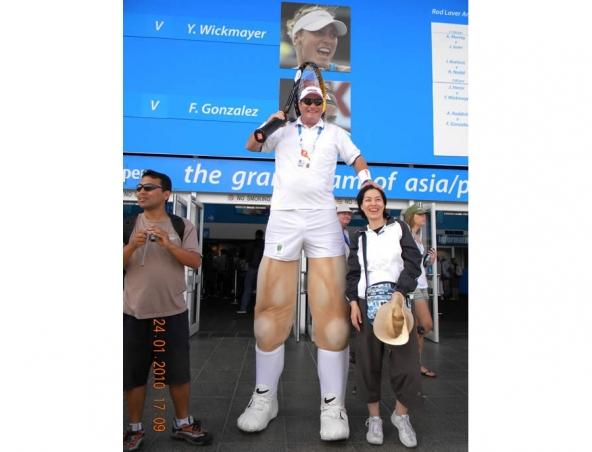 Giant Tennis Player